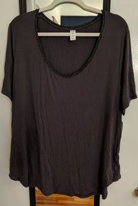 NWT Old Navy Luxe Gray Tee with Metallic Trim